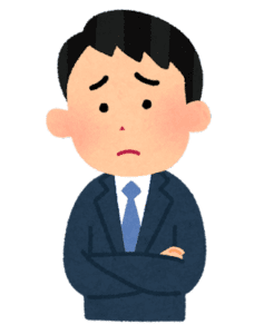 困っている男性会社員のイラスト